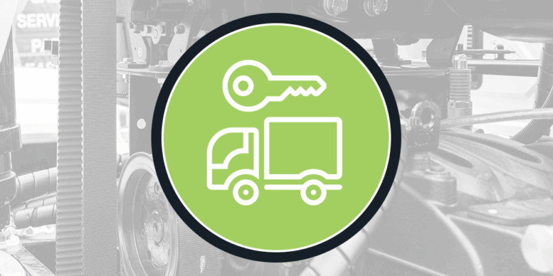 Aquatech combination sewer jetter key and truck icon, overlaid on machinery components related to sewer cleaning operations.