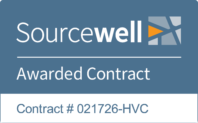 Sourcewell Awarded Contract logo, Contract # 021726-HVC.