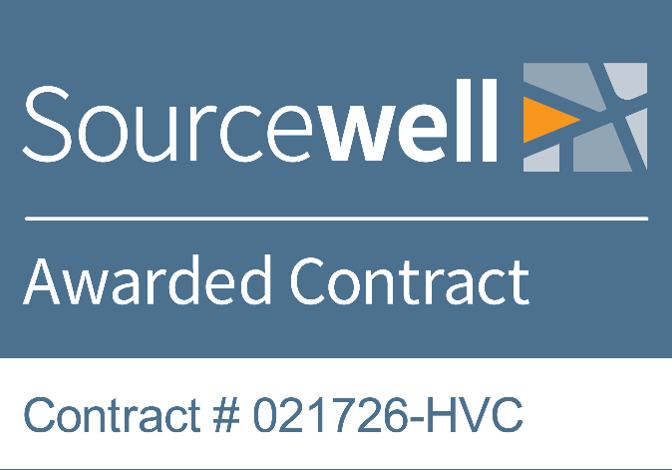 Sourcewell Awarded Contract logo, Contract # 021726-HVC.
